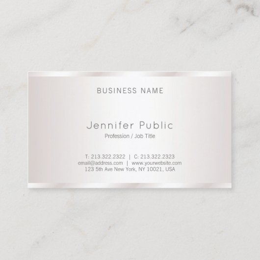 Carte De Visite Script libre créatif Glam moderne Plain Luxe (Dos)