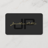 Carte De Visite Script main Black & Gold Luxurious Premium Pearl (Devant)
