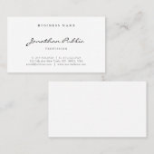 Carte De Visite Script main élégant Texte moderne Modèle simple (Devant / Derrière)