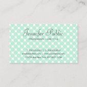 Carte De Visite Script main moderne Elegant Mint Green Modèle (Dos)