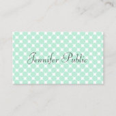 Carte De Visite Script main moderne Elegant Mint Green Modèle (Devant)