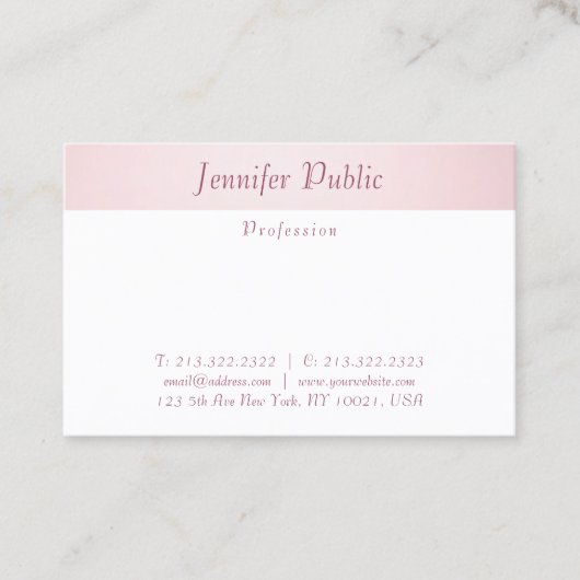 Carte De Visite Script main moderne élégant Rose Or tendance Simpl (Devant)