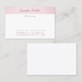 Carte De Visite Script main moderne élégant Rose Or tendance Simpl (Devant / Derrière)