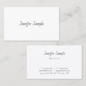 Carte De Visite Script main moderne Modèle professionnel simple (Devant / Derrière)