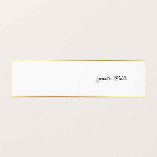 Carte De Visite Script main moderne or élégant Modèle simple (Extérieur déplié)