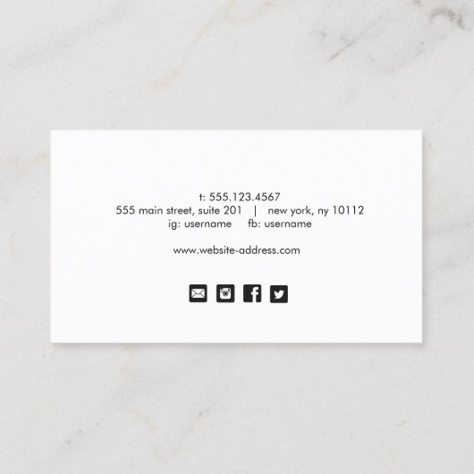 Carte De Visite Script manuscrit Abstrait Iridescente (Dos)