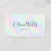 Carte De Visite Script manuscrit Abstrait Iridescente (Devant)