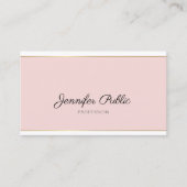 Carte De Visite Script manuscrit Blush Pink Gold Design tendance (Devant)