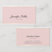 Carte De Visite Script manuscrit Blush Pink Gold Design tendance (Devant / Derrière)
