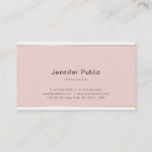 Carte De Visite Script manuscrit Blush Pink Or tendance Plain (Dos)