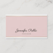 Carte De Visite Script manuscrit Blush Pink Or tendance Plain (Devant)