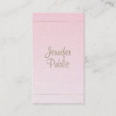 Carte De Visite Script manuscrit Calligraphie Pink Gold Luxe (Devant)