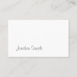 Carte De Visite Script manuscrit Chic Design minimaliste Plain