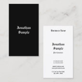 Carte De Visite Script manuscrit classique noir blanc Retro look (Devant / Derrière)