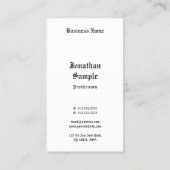 Carte De Visite Script manuscrit classique noir blanc Retro look (Dos)
