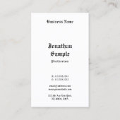 Carte De Visite Script manuscrit classique noir blanc Retro look (Dos)