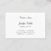 Carte De Visite Script manuscrit cool Élégant Calligraphie moderne (Dos)