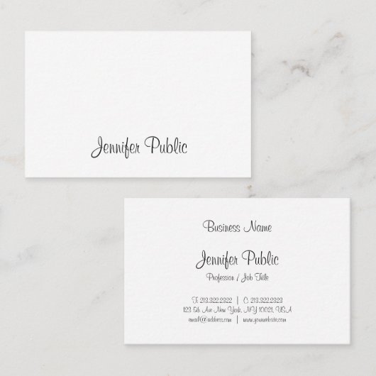 Carte De Visite Script manuscrit cool Élégant Calligraphie moderne (Devant / Derrière)