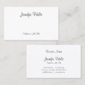 Carte De Visite Script manuscrit créatif Moderne Propre Plutôt (Devant / Derrière)