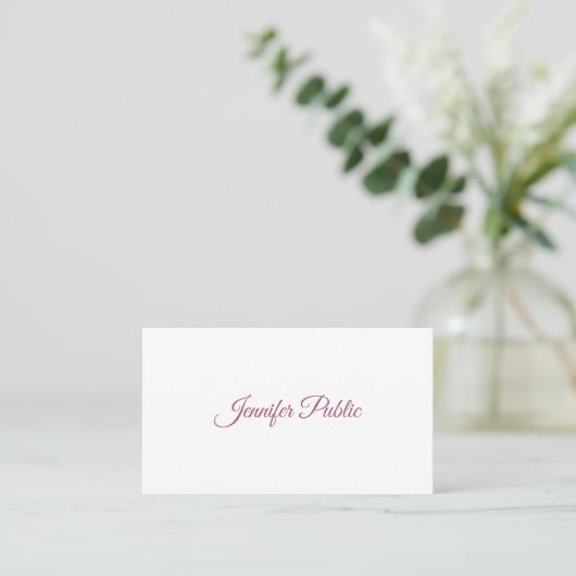 Carte De Visite Script manuscrit créatif Moderne Simple Chic (Debout devant)