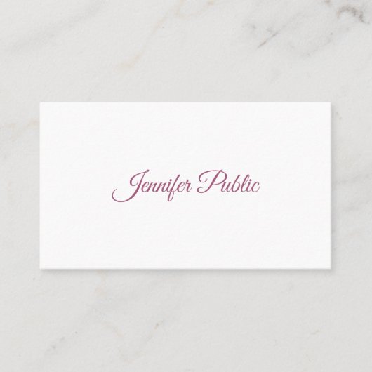 Carte De Visite Script manuscrit créatif Moderne Simple Chic (Devant)