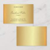 Carte De Visite Script manuscrit Creative Faux Gold Professional (Devant / Derrière)