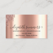 Carte De Visite Script manuscrit Custom Rose Gold Parties scintill (Dos)