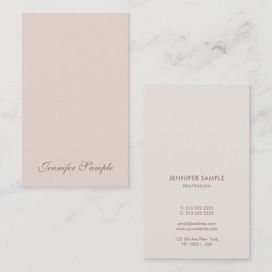 Carte De Visite Script manuscrit élégant moderne Modèle simple (Devant / Derrière)