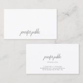 Carte De Visite Script manuscrit élégant moderne Modèle simple (Devant / Derrière)