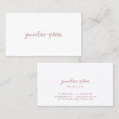 Carte De Visite Script manuscrit élégant moderne Modèle simple (Devant / Derrière)