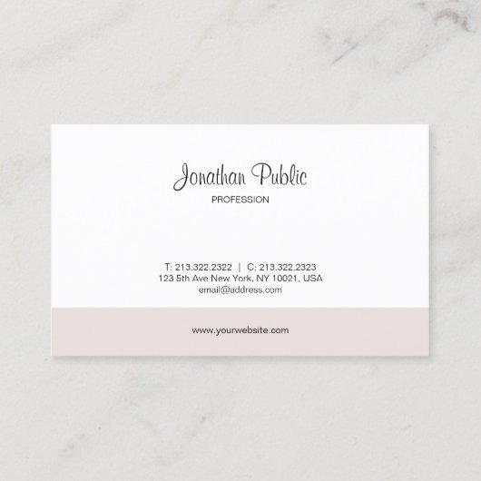 Carte De Visite Script manuscrit Élégant Simple Modèle moderne (Dos)