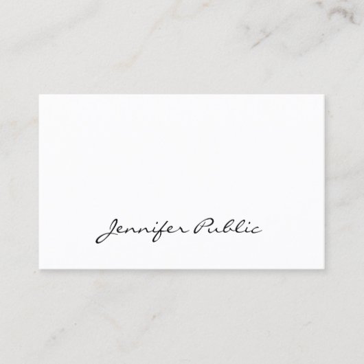 Carte De Visite Script manuscrit Élégant Simple Moderne Plutôt (Devant)