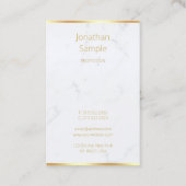 Carte De Visite Script manuscrit en marbre or élégant Classy (Dos)