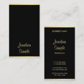 Carte De Visite Script manuscrit en or noir personnalisé Moderne t (Devant / Derrière)