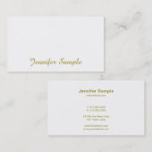 Carte De Visite Script manuscrit Gold Calligraphie Design tendance (Devant / Derrière)