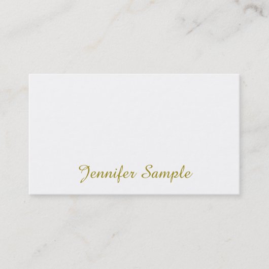 Carte De Visite Script manuscrit Gold Calligraphie Design tendance (Devant)