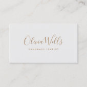 Carte De Visite Script manuscrit gris clair Icône des médias socia (Devant)