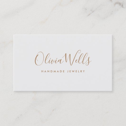 Carte De Visite Script manuscrit gris clair Icône des médias socia (Devant)