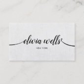 Carte De Visite Script manuscrit Gris Professionnel Simple (Devant)