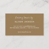 Carte De Visite Script manuscrit Luxe Métallo Décorateur Home (Dos)