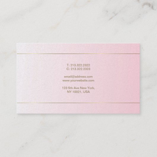 Carte De Visite Script manuscrit Luxueux Glamor Calligraphie (Dos)