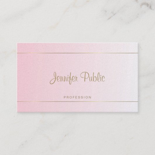 Carte De Visite Script manuscrit Luxueux Glamor Calligraphie (Devant)