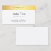 Carte De Visite Script manuscrit Modèle Moderne Elegant Or (Devant / Derrière)