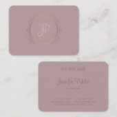 Carte De Visite Script manuscrit Modèle Monogramme moderne (Devant / Derrière)