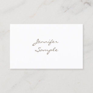Carte De Visite Script manuscrit moderne Charme Unique Plain