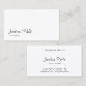 Carte De Visite Script manuscrit moderne Design élégant simple (Devant / Derrière)