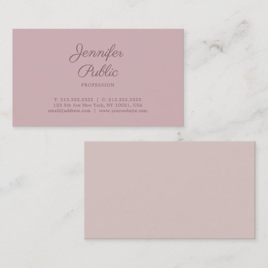 Carte De Visite Script manuscrit moderne élégant professionnel (Devant / Derrière)