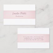 Carte De Visite Script manuscrit moderne élégant Rose or blanc (Devant / Derrière)