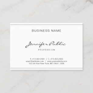 Carte De Visite Script manuscrit moderne Élégant Simple Plain