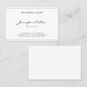 Carte De Visite Script manuscrit moderne Élégant Simple Plain (Devant / Derrière)
